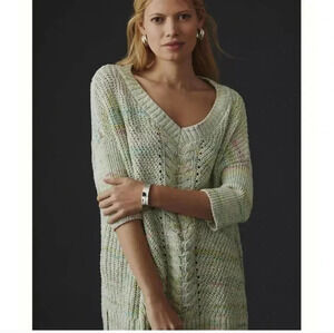 Anthropologie Pilcro Oversized Cable-Knit Multicolored Sweater(S)